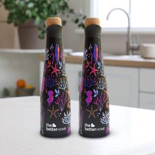 The Better Home Algae Design-500ML Insulated Water Bottle |Cork Cap 500 ml Water Bottles