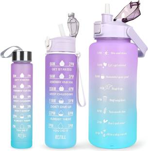Virtuous Leakproof Unbreabale BPA Free Travel & Gym Big Water Bottle set of 900ml+300ml+ 2000 ml Bottle