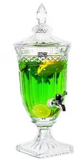 BINZO Glass Multipurpose Beverage 2000 ml / 2 Litre Dispenser for Water Bottled Water Dispenser