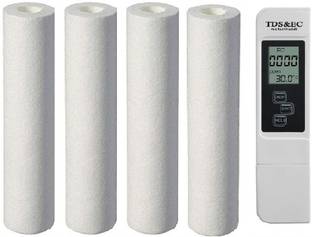 BALRAMA RO Service 1 Year Complete Water Purifier Kit with Pentair 75gpd Membrane + Housing + Inline Carbon Sediment Set + Spun Kemflo + Pipe + Spanner + FR + Fittings + Teflon Tape with Good Quality Solid Filter Cartridge