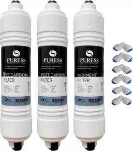PURESS Pre Carbon, Sediment Filter, Post Carbon Filter with Connectors Solid Filter Cartridge