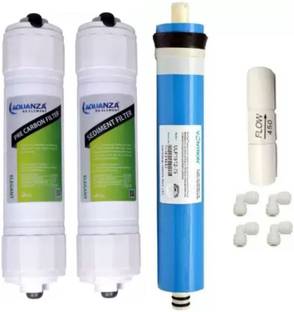 AQUANZA Sediment and Carbon Filter Cartridges with 80 GPD membrane RO service kit Solid Filter Cartrid...