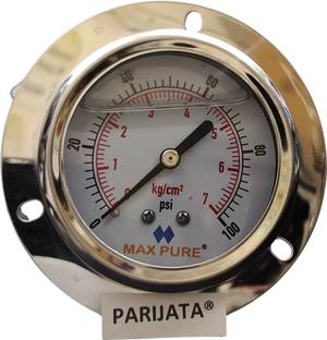 Parijata Water pressure Gauge | Gly filled Pressure Gauge, Back 1/4" BSP 0-7 kg/cm² Bore Gauge