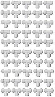 KRPLUS 50 Pcs 1/4" Tee 3 Way Tube Quick Connector Push Fit T-Shape 6 mm For RO System Solid Filter Cartridge