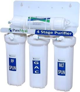 PureMyst by PureMyst 4 Stage Gravity Base Non Electric (No RO) Water Purifier With Activated Carbon Media Filter Cartridge