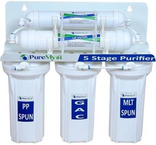 PureMyst 5-Stage Non-Electric Gravity Base Water Purifier - UF Membrane, Activated Carbon Solid Filter Cartridge