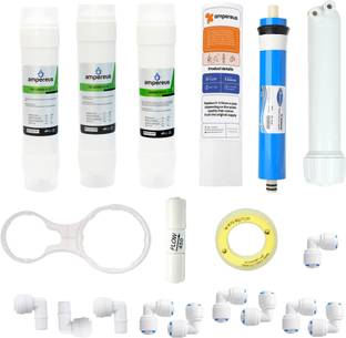 AMPEREUS Complete Ro Water filter service kit with accessories (1 Year Full service kit) Solid Filter Cartridge