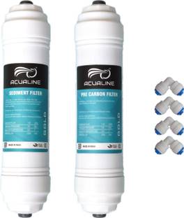 ACUALINE GOLD Pre Carbon & Sediment Inline Set with Elbow Suitable for RO Water Purifier Media Filter Cartridge