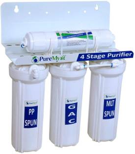 PureMyst 4 Stage Gravity Base Non Electric (No RO) Water Purifier With Activated Carbon Media Filter Cartridge