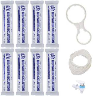 MG WATER SOLUTION PP/Spun Filter Cartridge 10 Inch 5 Micron + 2 Meter Pipe + RO Tap + Double Wrench Spanner Key (Combo Pack of 8) Solid Filter Cartridge