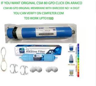 CSM RO 80 GPD ORIGINAL MEMBRANE WITH BIO AAA+ ALKALINE FILTER GENUINE Media Filter Cartridge