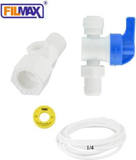Filmax Plastic Inlet Valve/Connector, 1/4" (6mm)Push Fit Connection for Water Purifiers Solid Filter Cartridge