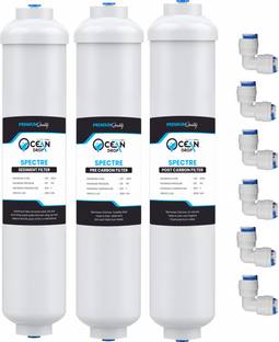 OceanDrop by Spectre Sediment, Pre & Post-Carbon Filter for Reverse Osmosis Water System Solid Filter ...