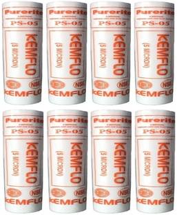 Kemflow Spun Kemflo 10" USA for RO Water Purifier PACK of 8 Solid Filter Cartridge (0.5, Pack of 8) Solid Filter Cartridge