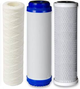 KRPLUS Replacement Filter Set of 3 : Wound, GAC, CTO for undersink RO. Size: 10"x2.5" Solid Filter Cartridge