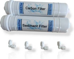 Pure & Fine by Pure & Fine Inline Sediment Filter and Inline Carbon Block Filter with 4 Elbow Solid Filter Cartridge