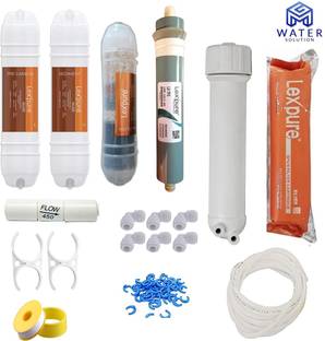 MG WATER SOLUTION Replacement Service Kit (13 Item Kit) As Per Main Image (Silver plus 80 GPD RO with Membrane Housing) Suitable for All RO Water Purifier Solid Filter Cartridge
