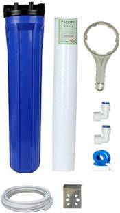 KRPLUS 20 Inch Filter Housing + PP Sediment Filter (1/2 Inch Inlet. 3/8 Inch Outlet) Solid Filter Cartridge