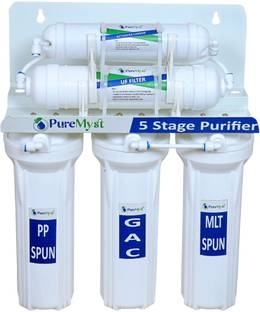 PureMyst 5-Stage Non-Electric Gravity Base Water Purifier - UF Membrane, Activated Carbon Solid Filter Cartridge