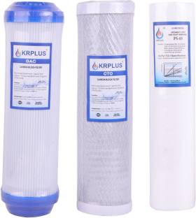 KRPLUS Universal 10" Set-Replacement Filters Reverse Osmosis (GAC + CTO + PP SPUN 10 IN) -Set of 3 Sol...