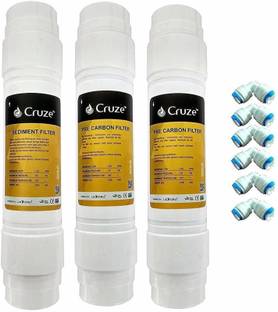 PURESS Cruze Gold Inline Pre Carbon, Sediment & Post Carbon Filter Set with 6 Elbow Solid Filter Cartridge