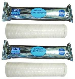 KENT 2pc RO Spun Filter Sediment Pre Filter 10" POWP PP Candle Thread W/CAP Prefilter Wound Filter Car...