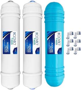 konvio neer 8 Inch Alkaline Cartridge, Carbon and Sediment Filter for All RO Water Purifier Solid Filt...