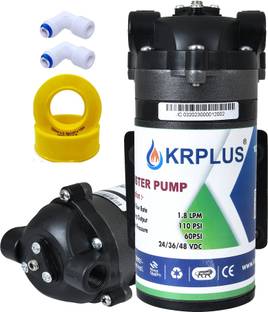 KRPLUS Ro Diaphragm Booster Pump with Copper Winding 100 GPD Ro Motor with elbow for All RO Water Purifiers Solid Filter Cartridge