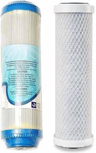 Aameria RO Filter GAC (Granular Activated Carbon) + Carbon Block Filter (CTO) Cartridge for Undersink RO 10"-Inch Solid Filter Cartridge