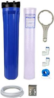 KRPLUS 20 Inch Filter Housing, CTO Carbon Block Filter (1/2 Inch Inlet 3/8 Inch Outlet) Solid Filter Cartridge