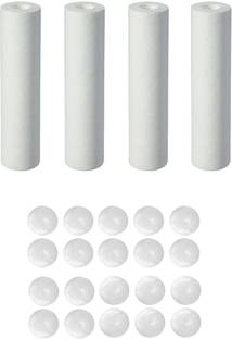 KRPLUS 4 Pcs Spun Filter Candle + 20 RO Antiscalant Balls for Water Softener Solid Filter Cartridge