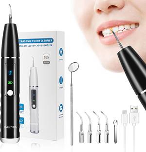 HANNEA Electric Tartar Remover with LED, Teeth Stain Remover with 3 Working Modes Water Flosser