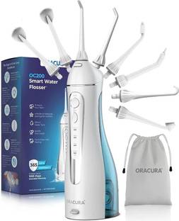 ORACURA OC200 PRO Smart Plus with 200 ml Tank | Portable & Rechargeable (White) Water Flosser