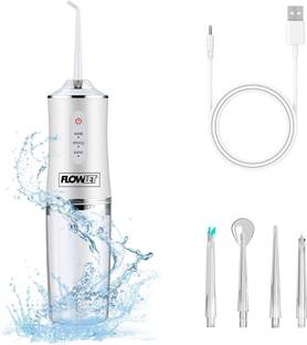 FLOWLET Powerfull Smart Water Dental Flosser | Pure White with 4 Nozzle tips | Water Flosser