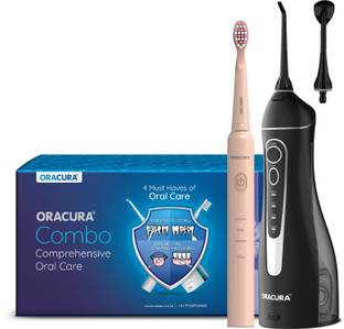 ORACURA Daily Care Combo SB200 Sonic Lite Electric Rechargeable Toothbrush & OC200 Smart Water Flosser