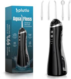 PLUTLO Aqua Floss Teeth Cleaning Water Flosser for Oral Care |3 Modes & 4 Nozzles 200ML Water Flosser
