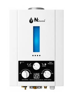 Natures 7.5 Litre Gas Geyser | LPG Gas Geyser | ISI Approved | Auto Ignition | White 7.5 L Gas Water G...