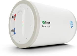 AO Smith 15 L Storage Water Geyser | 2kW | Horizontal | Designed for high rise buildings with 8 bar pressure rating | Longer life in hard water conditions with Blue Diamond glass lined tank | BEE 4-star rating for high energy efficiency power savings | (HAS-X1-015-LHS, White)