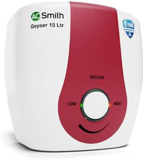 AO Smith SGS-GREEN-015 15 L Storage Water Geyser | 3kW | Vertical | 33% faster heating | Designed for high rise buildings with 8 bar pressure rating | Longer life in hard water conditions with Blue Diamond glass lined tank | BEE 5-star rating for superior energy efficiency power savings |