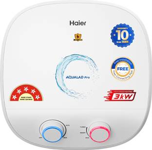 Haier ES15V-AQUALAD PRO 15 L Instant Water Geyser 3-in-1 Convertible Dual Element 33% Fast Heating Sho...