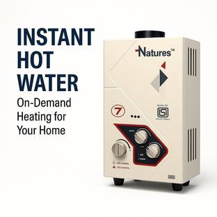 Natures Hydro Heat 707 DLX Gas Geyser, 7.5 L Gas Water Heater | ISI Approved 7.5 L Gas Water Geyser