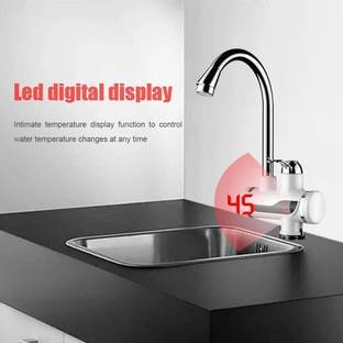 DHRUVIKA ENTERPRISE Electric Water Heater Tap with Digital Temperature Display Tankless Instant Water ...