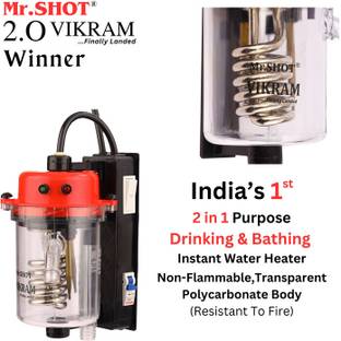 Mr.SHOT 1 L Instant Water Geyser (2.O Vikram Winner - Transparent Model, Red)