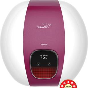 V-Guard 25 L Storage Water Geyser with Flexi Pipes (Pebble Shine Smart 25L, Grape Red, White)