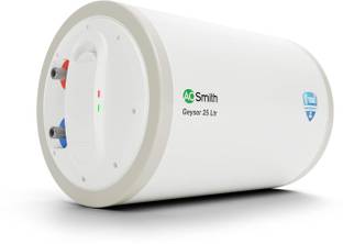 AO Smith HAS-X1-025-LHS 25 L Storage Water Geyser | 2kW | Horizontal | Designed for high rise buildings with 8 bar pressure rating | Longer life in hard water conditions with Blue Diamond glass lined tank | BEE 4-star rating for high energy efficiency and power savings | Free Installation