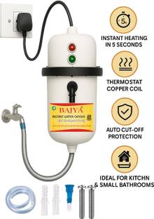 Bajya Geyser for Kitchen/Bathroom, 5Sec Heating, Thermostat Control|Energy Saver Mode 1 L Instant Wate...