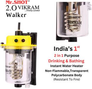 Mr.SHOT 2.O Vikram Walker - Transparent Model 1 L Instant Water Geyser (Yellow)
