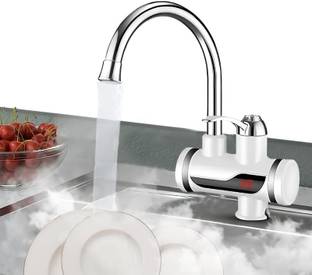 Rhobos Instant Electric Tankless Water Heater Tap – Fast Heating Hot & Cold Faucet 1.3 L Instant Water Geyser