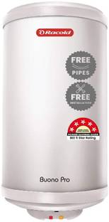Racold Buono Pro 15V 2KW WH 15 L Storage Water Geyser | 5 Star BEE Energy Rating | with Flexi Pipe and...