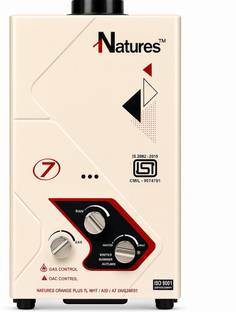 Natures 7-Litre Gas DELUX Instant Geyser – White Energy-Efficient Gas Water Heater 7 L Gas Water Geyse...